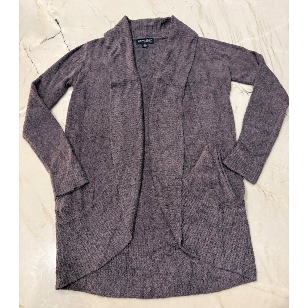 Barefoot Dreams CozyChic Lite Cardigan XS/S Gray Open Front Wrap Sweater